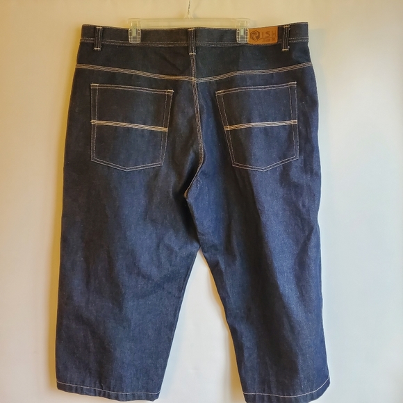 RISK JEANS CO. MEN'S JEANS SHORT BLUE SIZE WAIST 44" INSEAM 25" - Picture 2 of 6